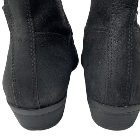 Lauren Ralph Lauren Boots Womens Black Leather Shaelynn Studded Moto Ankle 9.5B - Picture 5 of 7